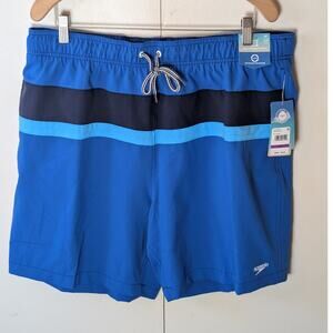 Speedo Blue Striped Swim Shorts XXL